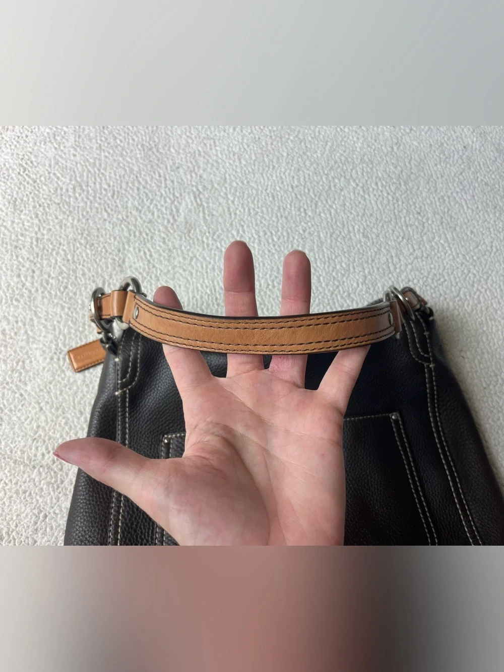 COACH CHELSEA HOBO SHOULDER BAG BROWN PEBBLED LEATHER